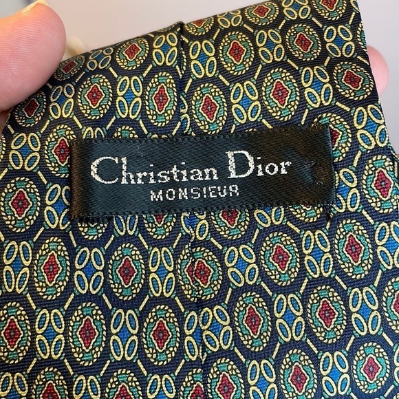 Christian Dior Monsieur Silk Tie Geometric Pattern - Picture 4 of 14